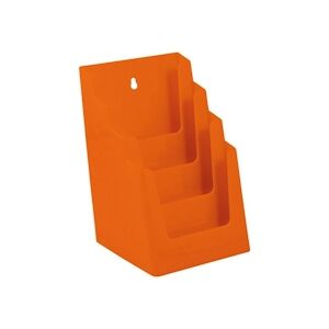 Quadruple porte-brochures – pour 4x A5 - Orange – polystyrène – 25 cm – VKF Renzel