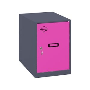 SimonRack Vestiaire métallique mini démonté ANTHRACITE/ROSE 475x400x500 mm (haut x largeur x profondeur)