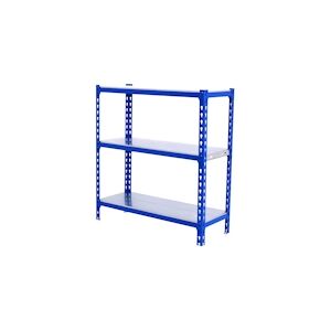 SimonRack Etagère métallique sans vis Simonclick 3 plateaux de 180 kgs par plateau couleur BLEU/GALVA 900x900x500 mm (haut x largeur x profondeur)