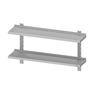 Cleiton® - Étagère réglable double 1200x300x660 mm Etagère murale industrielle pour l'hôtellerie 1 mm d'épaisseur