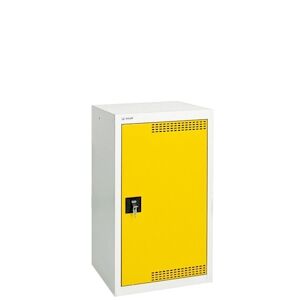 PROREGAL Environnement ventilé et tissu dangereux avec 1 porte   HxLxP 90x50x50cm   2 bacs de récupération de 10L chacun   gris/jaune - Publicité