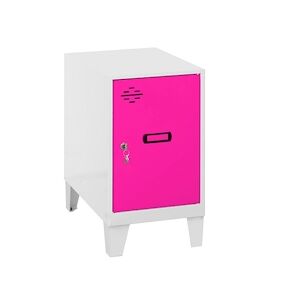 SimonRack Vestiaire métallique mini démonté BLANC/ROSE 575x400x500 mm (haut x largeur x profondeur)