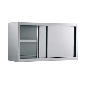 Virtus group Armoire Murale Inox avec Portes Coulissantes et Étagère Intermédiaire P 400 mm Virtus