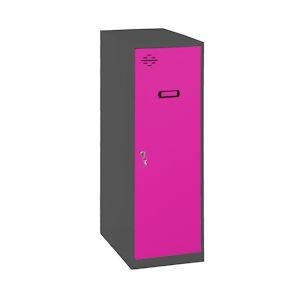 SimonRack Vestiaire métallique Single mini démonté 1 porte ANTHRACITE/ROSE 915x400x500 mm (haut x largeur x profondeur)