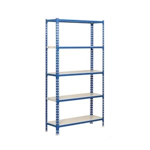 SimonRack Étagère metallique sans vis Simonclick 5 plateaux de 180 kgs par plateau couleur BLEU/BLANC 1800x900x500 mm (haut x largeur x profondeur)