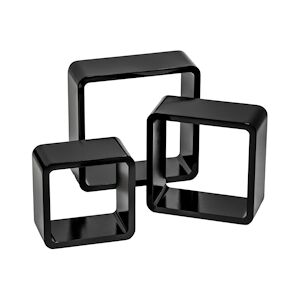 tectake Lot de 3 étagères cube LENA - noir -403181