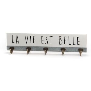 Patère la vie est belle -  Blanc Autre Bois Amadeus 45.29x5 cm - Publicité