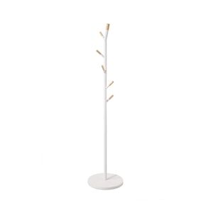 Porte-manteaux en Bois et Metal Blanc 6 Pateres H 175.5 cm