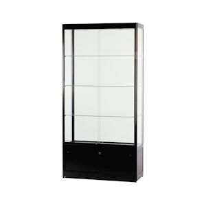 Vitrine Noire Eclairée avec Rangement 100x40x200cm SARAZINO Vitrines