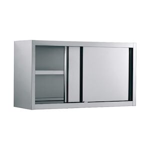 Virtus group Armoire Murale Inox avec Portes Coulissantes et Étagère Intermédiaire P 400 mm Virtus