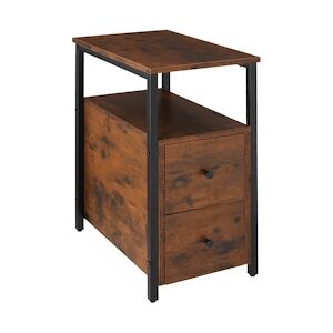 tectake Table de chevet Tullamore 49,5x30x61,5cm - Bois foncé industriel, rustique -404728