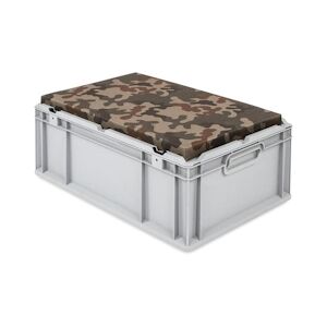 PROREGAL Bac Euro NextGen Seat Box Camouflage   HxLxP 26,5x40x60cm, 44 litres   Poignées rouges fermées   coffre de Rangement, coffre Siège - Publicité