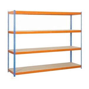 SimonRack Simonforte Chipboard 4 plateaux de 400 kgs par plateau couleur BLEU/ORANGE/BOIS 2000x2400x900 mm (haut x largeur x profondeur)