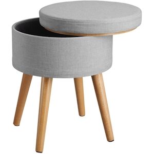 tectake Tabouret avec coffre de rangement YARA aspect lin transformable - gris clair -403971 - Publicité