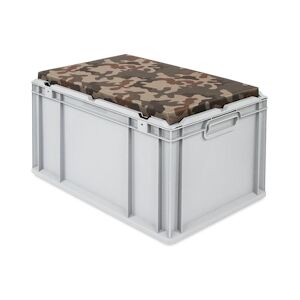 PROREGAL Bac Euro NextGen Seat Box Camouflage   HxLxP 36,5x40x60cm, 65 litres   Poignées rouges fermées   coffre de Rangement, coffre Siège - Publicité