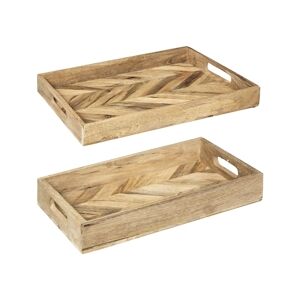 Atmosphera Set de 2 Plateaux en Bois de Manguier