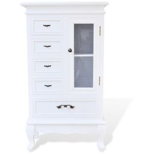 HELLOSHOP26 - Buffet bahut armoire console meuble de rangement avec 5 tiroirs et 2 étagères blanc 4402197 - Publicité