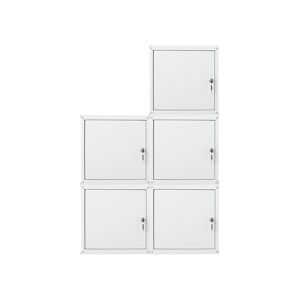 PROREGAL MegaDeal 5x Casier métallique verouillable CUBIC, HxLxP 35x35x35cm, Gris, Armoire à casier cube, consigne polyvalente, vestiaire