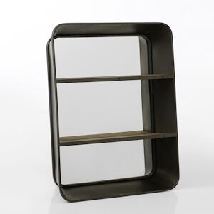 Miroir rectangle étagère -  Multicolore  Bois Amadeus 90x20.5 cm - Publicité