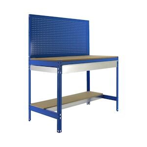 SimonRack Établi SIMONWORK BT2 avec tiroir couleur BLEU/BOIS 1445x910x610 mm (haut x largeur x profondeur)