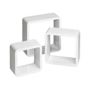 tectake Lot de 3 étagères cube LENA - blanc -403180