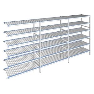 Tournus Equipement Rayonnage à clayettes amovibles 6 niveaux aluminium 205 x 443.7 x 50 cm Tournus - ACO4437 - Publicité