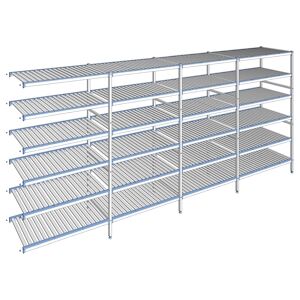 Tournus Equipement Rayonnage à clayettes amovibles 6 niveaux aluminium 205 x 477.3 x 56 cm Tournus - ACR4773 - Publicité