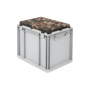 PROREGAL Bac Euro NextGen Seat Box Camouflage   HxLxP 36,5x30x40cm, 30 litres   Poignées rouges fermées   coffre de Rangement, coffre Siège - Publicité