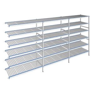 Tournus Equipement Rayonnage à clayettes amovibles 6 niveaux aluminium 205 x 433.7 x 50 cm Tournus - ACO4337 - Publicité