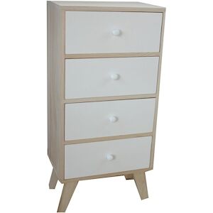 Commode King Home 40x25x82h cm Naturel et blanc - Publicité