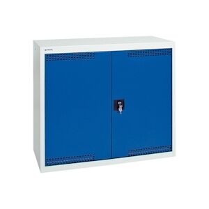 PROREGAL Environnement ventilé et armoire en tissu dangereuse avec 2 portes HxLxP 90x100x50cm   2 bacs de récupération de 22L chacun   gris/bleu - Publicité