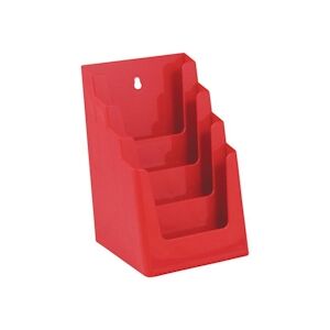 Quadruple porte-brochures – pour 4x A5 - Rouge – polystyrène – 25 cm – VKF Renzel