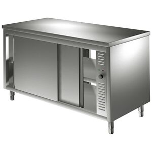 Mastro Meuble Inox Bas Chauffant Traversant avec Portes Coulissantes - Gamme 600 - Virtus - l- L150- P60- h85-