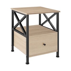 tectake Table de chevet Falkirk 40x41,5x55,5cm - Bois clair industriel, Chêne Sonoma -404733