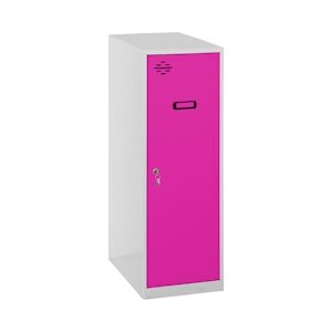 SimonRack Vestiaire métallique Single mini démonté 1 porte GRIS/ROSE 915x300x500 mm (haut x largeur x profondeur)