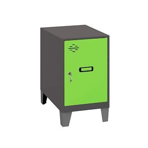 SimonRack Vestiaire métallique mini démonté ANTHRACITE/VERT 575x300x500 mm (haut x largeur x profondeur)