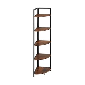 tectake Étagère d’angle Castlebar 30 x 30 x 150 cm - Bois foncé industriel, rustique -404771