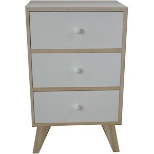 Commode King Home 40x25x66h cm Naturel et blanc - Publicité