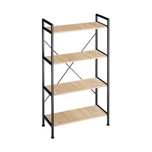 tectake Etagère bibliothèque LEEDS style industriel 67,5 x 31,5 x 121,5 cm - Bois clair industriel, Chêne Sonoma -404153