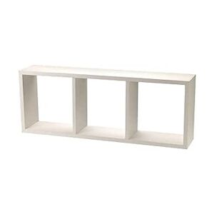 King Home Etagère Etagère cube 3 étagères MDF blanc