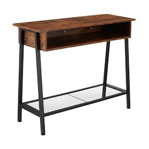 tectake Table console Tralee 100x35x80,5cm - Bois foncé industriel, rustique -404720