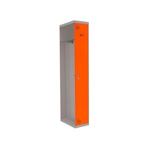 SimonRack Vestiaire métallique 1 porte ADDITIONNEL démonté avec diviseur interne GRIS/ORANGE 1800x400x500 mm (haut x largeur x profondeur)