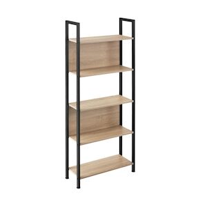 tectake Étagère Westport 62x24x165,5cm - Bois clair industriel, Chêne Sonoma -404709