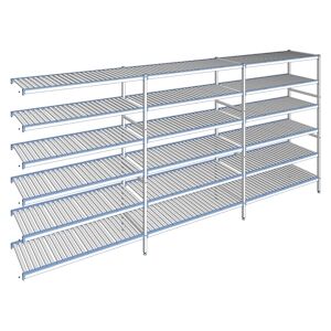 Tournus Equipement Rayonnage à clayettes amovibles 6 niveaux aluminium 205 x 453.7 x 50 cm Tournus - ACO4537 - Publicité