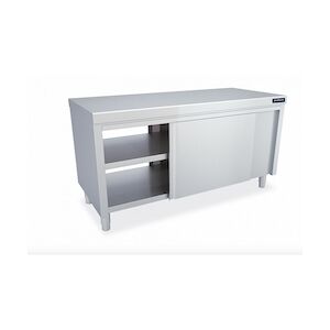 Distform Meuble Inox avec Portes Coulissantes Traversantes Gamme 600 Sans plan de travailAcier inoxydable 1600x600x600xmm