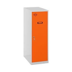 SimonRack Vestiaire métallique Single mini démonté 1 porte GRIS/ORANGE 915x300x500 mm (haut x largeur x profondeur)