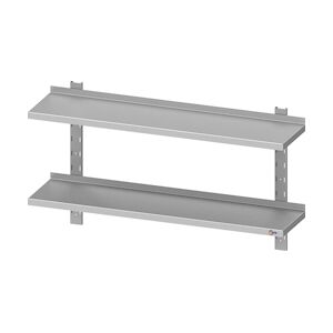 Cleiton® - Étagère réglable double 1000x300x660 mm Etagère murale industrielle pour l'hôtellerie 1 mm d'épaisseur