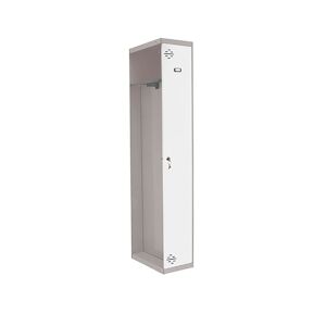 SimonRack Vestiaire métallique 1 porte ADDITIONNEL démonté avec diviseur interne GRIS/BLANC 1800x400x500 mm (haut x largeur x profondeur)