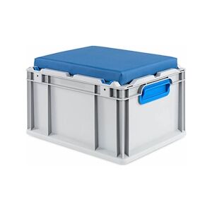 PROREGAL Bac Euro NextGen Seat Box bleu   HxLxP 26,5x30x40cm, 20 litres   Poignées rouges fermées   coffre de Rangement, coffre Siège, empilable - Publicité