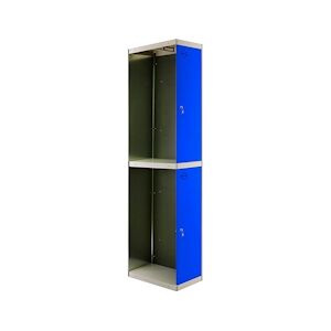 SimonRack Vestiaire métallique 2 portes ADDITIONNEL démonté GRIS/BLEU 1800x400x500 mm (haut x largeur x profondeur)